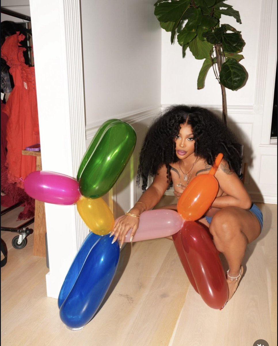 BuzzingPop's tweet photo. SZA defends artist facing online hate by purchasing their balloon sculpture:

"purchased this balloon sculpture from an artist being trolled in the comments. A guy was commenting saying this art sucks and if anybody 'actually buys this crap I’ll match it.' Threatening commenters left and right. I happen to catch it and said oh ! Lemme get the most expensive piece u got ! tagged the commenter. The commenter replied with 'heyyy no fair ur rich.' So I bought a smaller piece as well. The commenter also made art. He didn’t get a sale that day. Being a hater gets expensive ain’t it?"