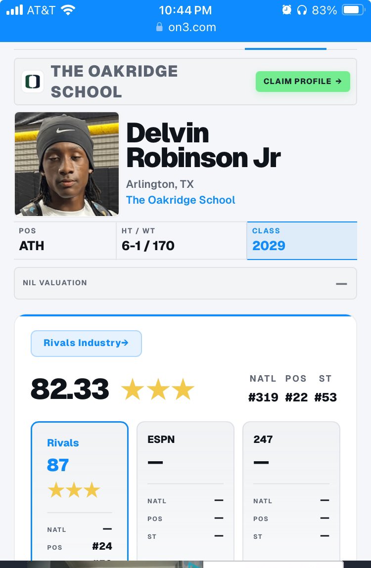 delvin4rob's tweet photo. #AGTG THANK YOU @Rivals @On3 
I want to thank everyone who made this happen for me. @CoachC_Osunde @CoachJ_O @coachflowersfb @_Coach_DUB @LT_21 @Ctuck_10 https://t.co/YwO6m7o6Lp