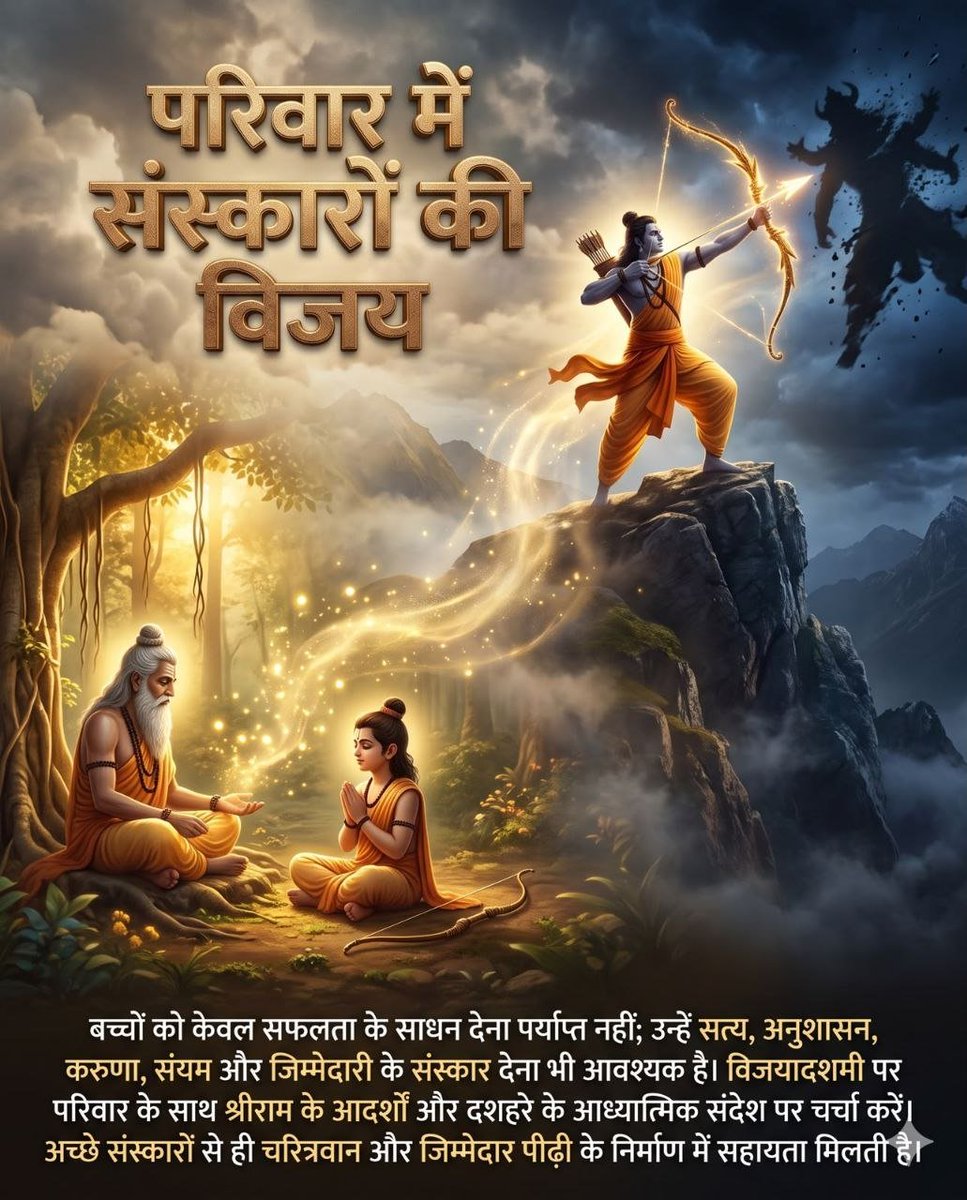 Amitsharma98469's tweet photo. @PraveenDevom @AmdAshram सच्ची विजय वही है, जब मनुष्य नश्वर संसार के मोह से ऊपर उठकर धर्म, भक्ति और आत्मज्ञान की ओर बढ़े। 🙏 विजयादशमी पर आत्मकल्याण का संकल्प ही जीवन की वास्तविक विजय है! 💐🌹
Happy Dussehra
#VijayaDashami https://t.co/6H06YqKlRa