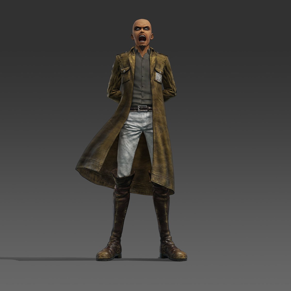kt_shingeki's tweet photo. 【『#進撃の巨人3』登場キャラクター紹介】

キース・シャーディス（CV: 最上嗣生）

訓練兵団の教官。第１０４期南方訓練兵団でエレン達を厳しく指導する。人物眼に優れており、各訓練兵の能力を的確に分析している。

#進撃の巨人 #shingeki

『進撃の巨人３』公式サイト
https://t.co/qLZWLjmaWi https://t.co/CDcguyGica
