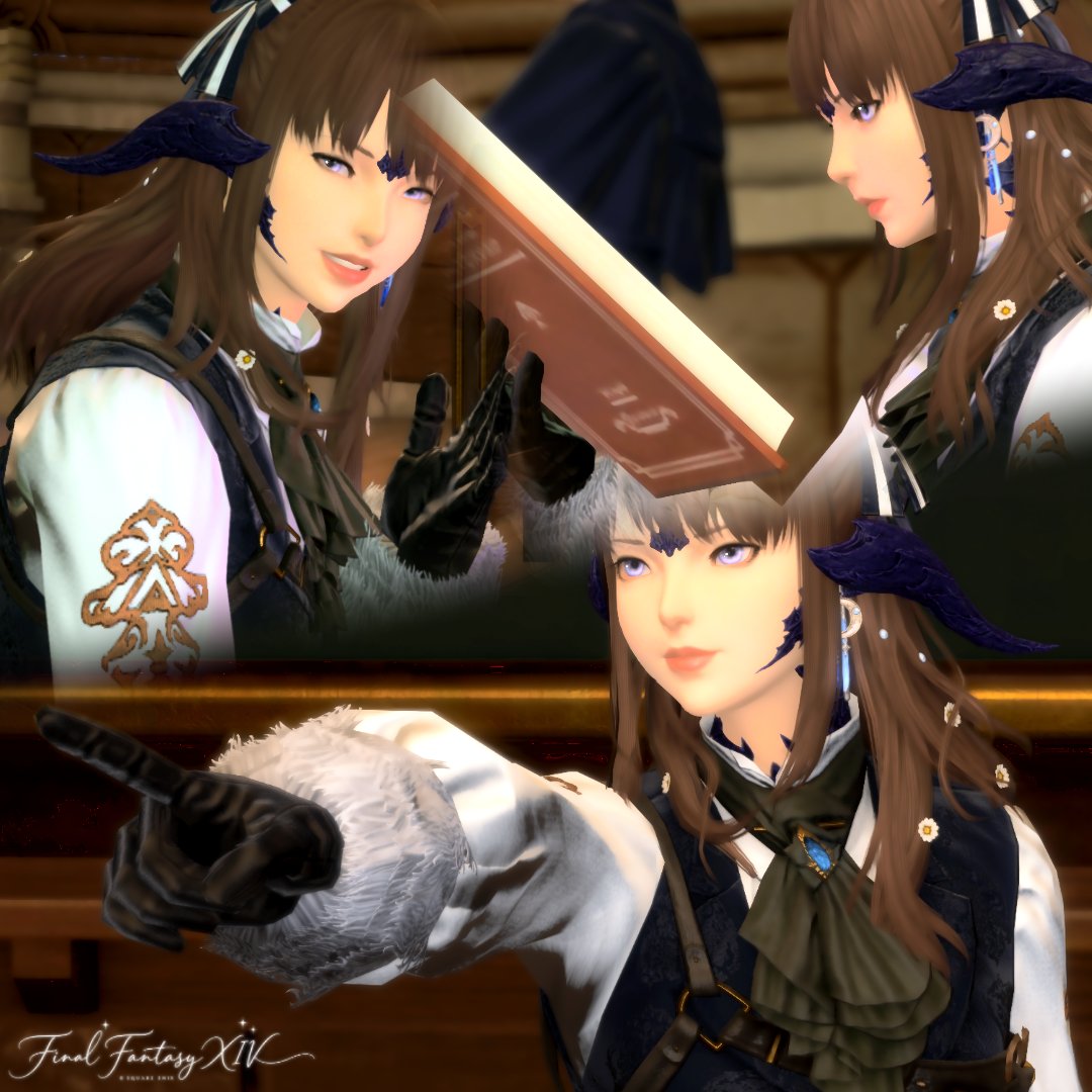 spicaeterna's tweet photo. こんにちは♪メンテ明けが楽しみだね♪

一緒に勉強でもどうですか？(* 'ᵕ' )♡

そんな感じで学生風コラ挑戦です！

#メンテだしとにかくあなたのssが好きって思ってくれるひとと出逢うために自分の推しssをそっと置いておく 

#アウラ　#ff14ss https://t.co/nMpc7xucyL