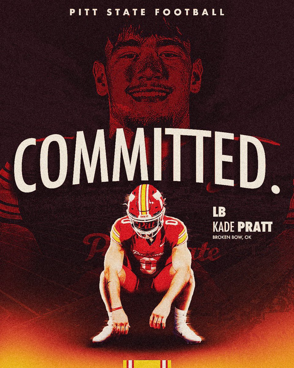 KadePratt_8's tweet photo. First I want to thank god and my family for helping me make this decision, and I am blessed to announce that I’ve committed to Pittsburgh state university! Go Gorillas 🟨🟥🦍@GorillasFB https://t.co/7pPCbJKh07