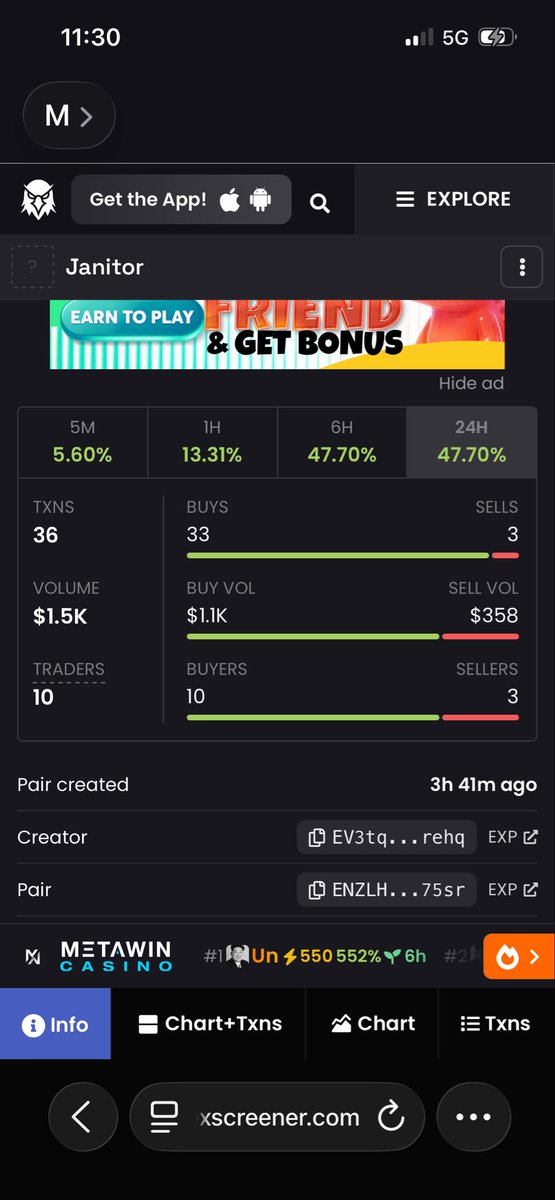 JanitorNVDAx's tweet photo. $1.5K VOL HIT 🧹 11:30pm

$28 → $1.5K = 53x TODAY

36 txns / 33 buys / 3 sells
$1.1K buy vol / 10 buyers
5M 5.60% / 1H 13.31% / 6H 47.70%

H5HK 6.99% whale added
Creator only 3.63% — not selling

No KOLs. No cabal. Just mop.
Grad $9.3K — $7.8K left

$2K next → $JANITOR https://t.co/AiSJbMV35B