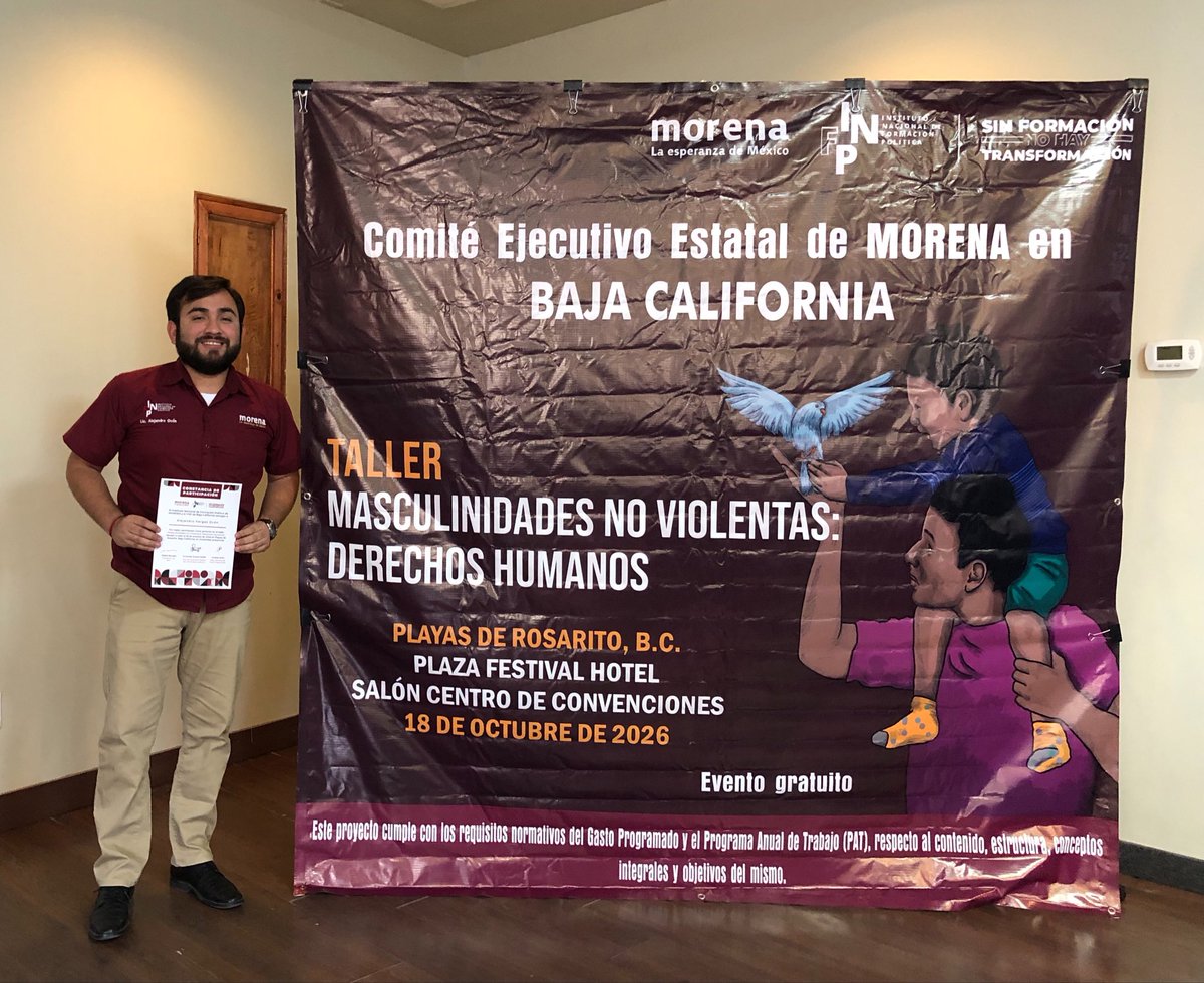 a_vargas_ocon's tweet photo. ✅ Este fin de semana fui comisionado para impartir el Taller de Masculinidades No Violentas: Derechos Humanos. 

#Morena #INFP #Masculinidades #DerechosHumanos https://t.co/NdzL7g1UcE