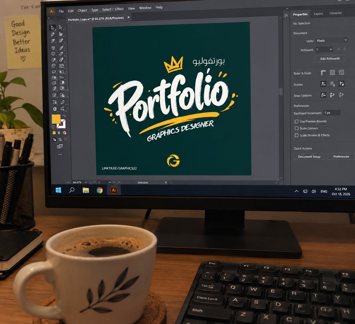 Graphicsde22's tweet photo. أخيراً...... 💫💫
من فتره بدات في تجهيز بورتفوليو شامل كل خدماتي وسابق اعمالي،، دائما كنت انشر في وسائل التواصل واجمع كل نوع خدمه في لينك بنترست
لكن كملف مجمع لسه
انتظرو النتيجة 😊
#بورتفوليو #portfolio #عرض #بيهانس #behance #صباح_الخير #قهوة #الله_أكبر #توكل_على_الله #بسم_الله https://t.co/prTkvi6r9i