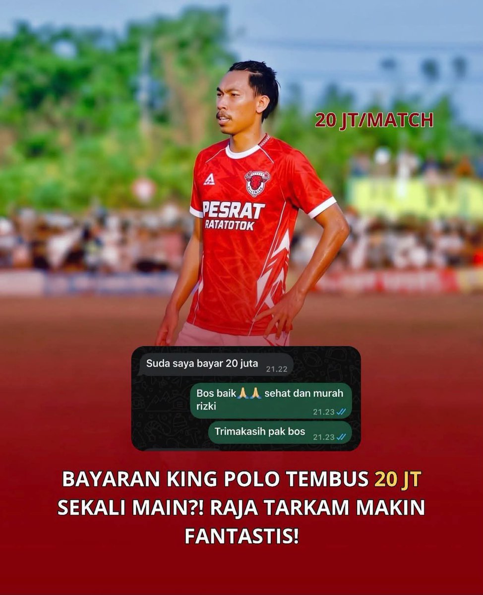 piala_talk's tweet photo. Kalau dipikir-pikir, ngeri juga ya bayaran pemain tarkam sekarang

King Polo dikabarkan bisa kantongin Rp20 JUTA cuma buat sekali main

Tarkam sekarang bukan sekadar hiburan kampung lagi, duitnya udah nggak main-main

Kalo gini bisa ngalahin gaja pemain liga 1 atau liga 2 dong yaa??