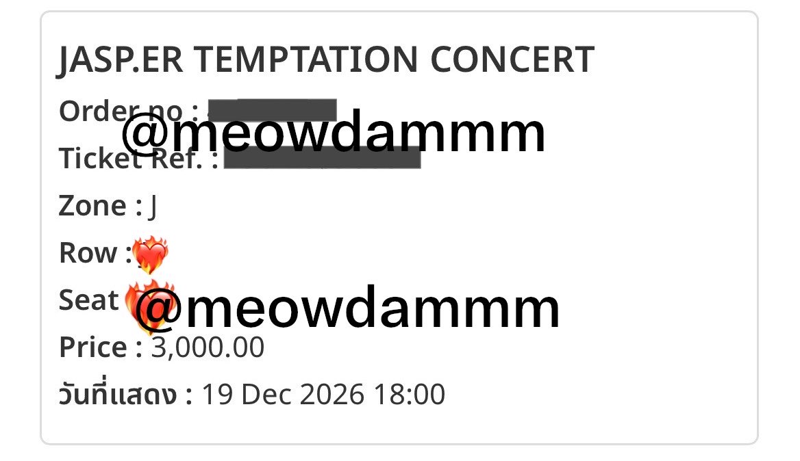 meowdammm's tweet photo. WTS / ปล่อยบัตร JASPER วันที่ 19/12
❤️‍🔥5,500฿ (งดต่อบัตรเราเอง เราย้ายโซนค่ะ)
🚄แลกบัตรวันแรก , นัดรับ BTS หรือสยาม
❣️ขอคนไม่เทเนื่องจากการเดินทางมีค่าใช้จ่าย  📩สอบถามรายละเอียดเพิ่มเติมทักมาได้เลยนะคะ
#JASPERCONCERT https://t.co/sfaoLViafB