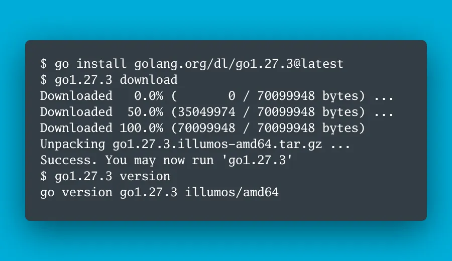 golang's tweet photo. 👩🏽‍🔬 Go 1.27.3 and 1.26.10 are released!

🔐 Security: Includes 1 security fixes to the standard library.

🗣 Announcement: https://t.co/x2K0jZa75h

📦 Download: https://t.co/W6zj0EZicx

#golang https://t.co/Hv1mqCQrBN