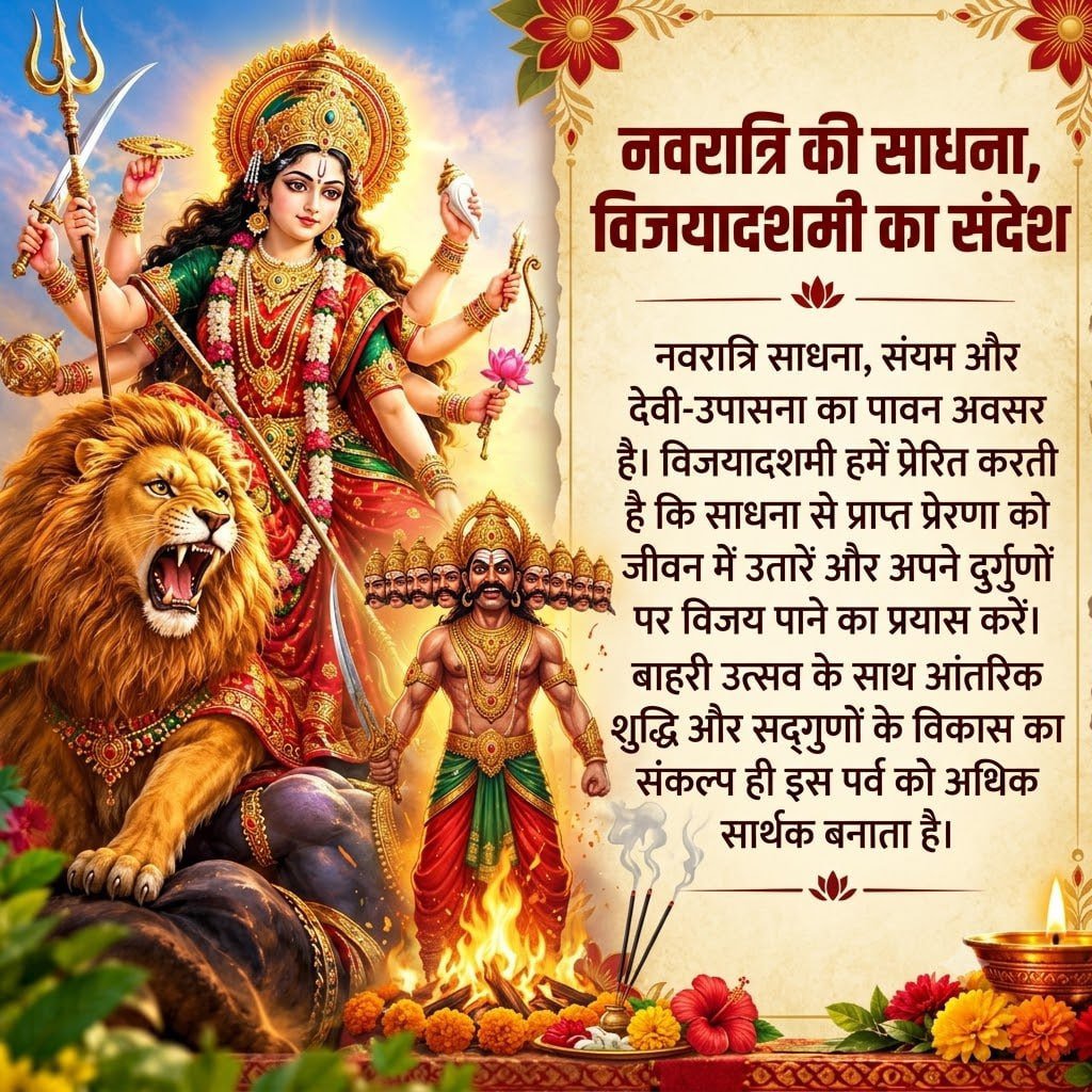 veena312436803's tweet photo. @AmdAshram दशहरे के पावन दिन घर में ज्योत जलाकर शांतिपूर्वक बैठना और गुरुमंत्र की माला जपना हमारे पूरे वर्ष को मंगलमय बना सकता है। पूज्यश्री के सत्संग में बताए गए इस सरल व सात्त्विक प्रयोग से #VijayaDashami को सार्थक करें और सबको Happy Dussehra की शुभकामनाएँ दें। https://t.co/7JvhVbWueH