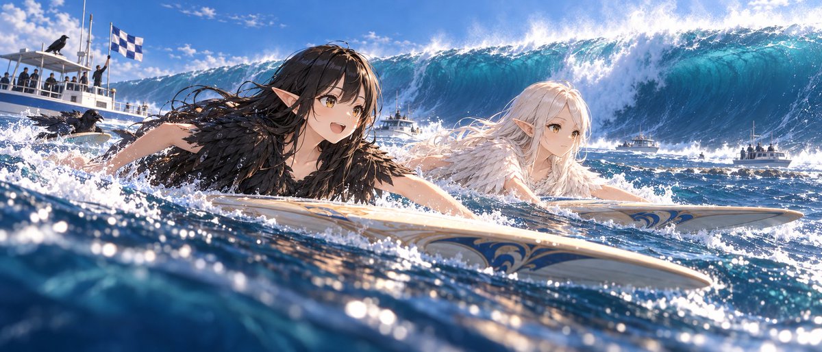 CAROPAPAxUYAS's tweet photo. アルフォンソ・サーフィン大会PART3
ヤッホー-----！🏝️🌊🌊🌊🏄‍♀️🏄‍♀️

#AIイラスト #AIart️
#うちの子 #ウヤス #ウラス
#居家小百合
#╹◡╹)✧ᖛ_ᖜ)✧

https://t.co/Zqw7RZBFvv https://t.co/6DVe2Kfw0d