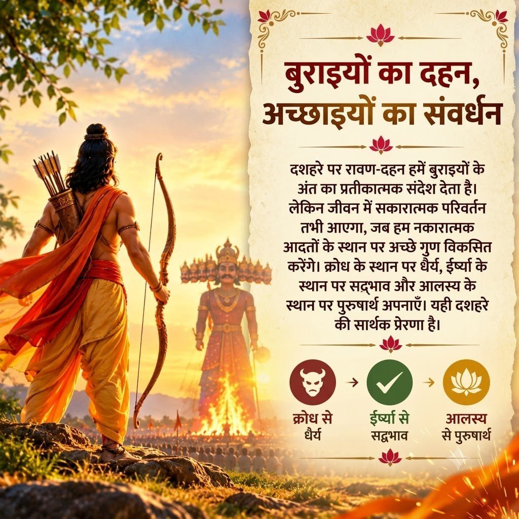 DuttaRam111's tweet photo. @PraveenDevom @AmdAshram बिल्कुल सत्य! 🙏🌸 Sant Shri Asharamji Bapu की सत्प्रेरणा भी हमें जीवन की नश्वरता का बोध कराकर आत्मकल्याण के मार्ग पर आगे बढ़ने की प्रेरणा देती है। इस #VijayaDashami पर संकल्प लें कि धर्म, सदाचार और परमात्मज्ञान को अपने जीवन में स्थान देंगे। 🙏🕉️

🏹 Happy Dussehra! 🌺 https://t.co/AB4rWTBPAN