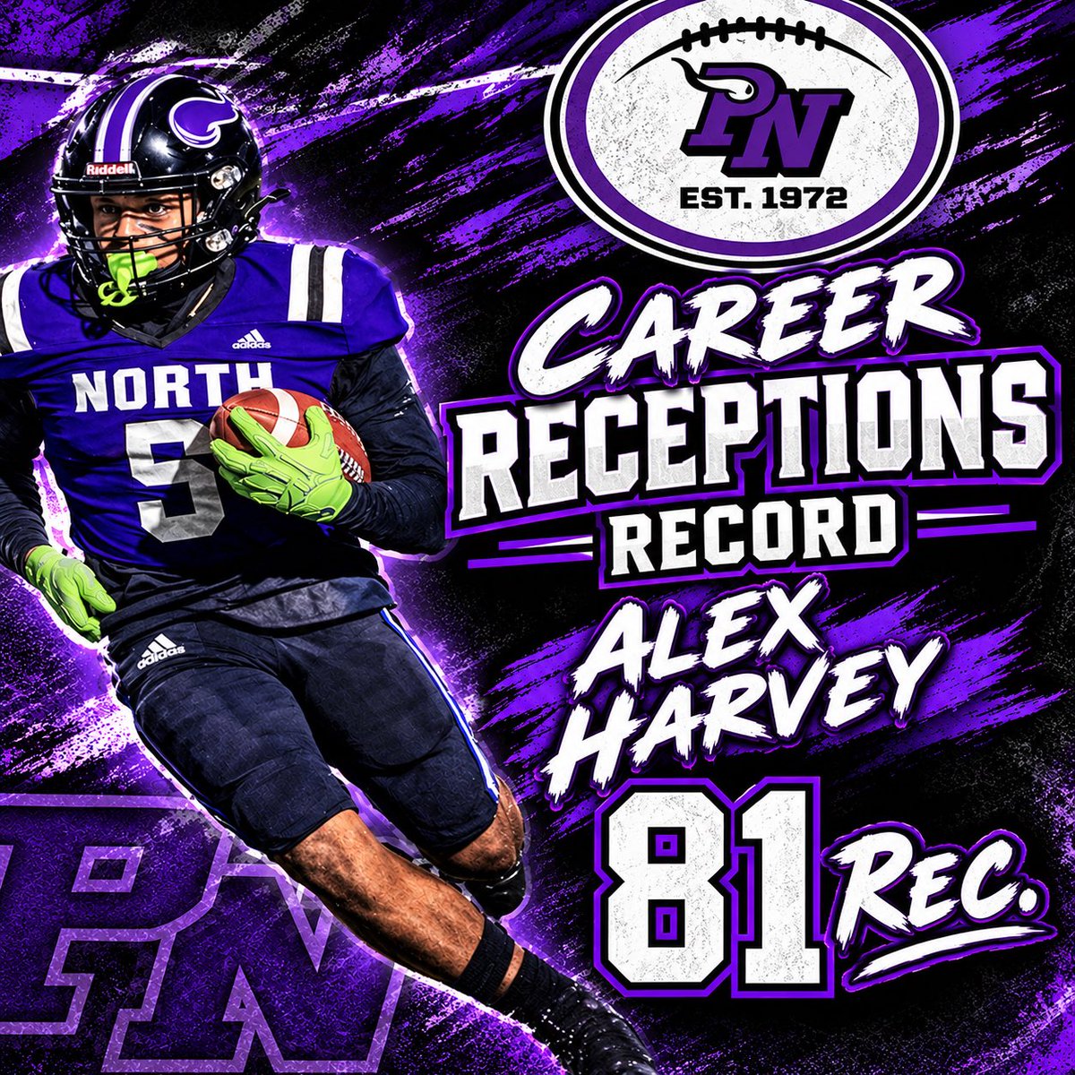 ParkwayNorthFB's tweet photo. Congrats @AlexHarvey05 on breaking our career reception record. 81 and counting. https://t.co/F8H7RLO2Tt