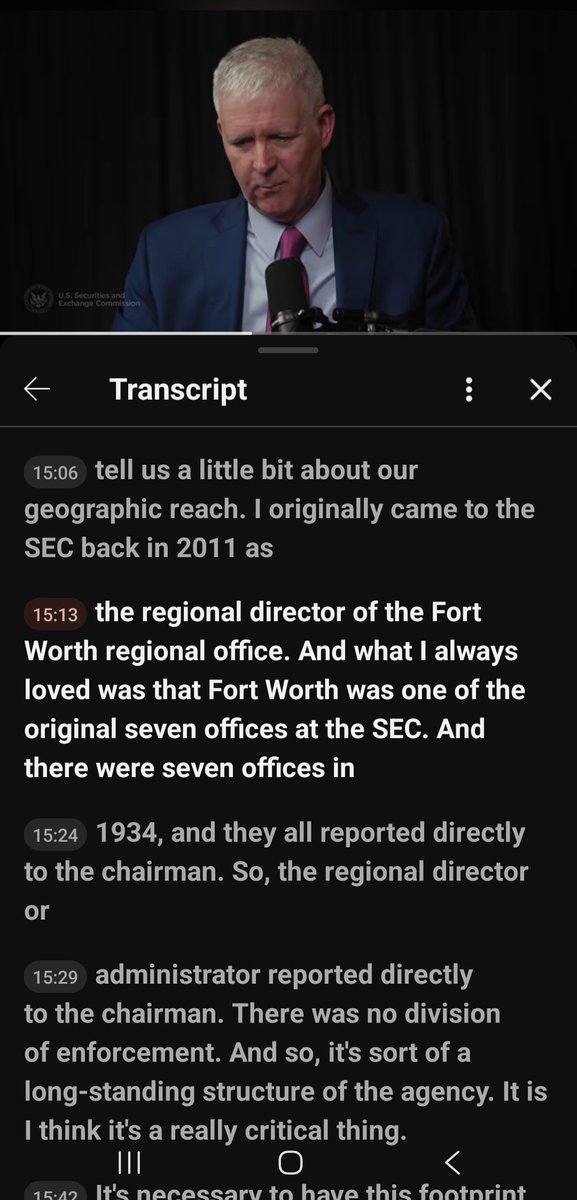 RareDealsHere's tweet photo. The @SECGov's Head of Enforcement David Woodcock has an obvious affinity for his former Fort Worth Regional Office, and for the SEC as a whole.

Imagine pointing out how good the Fort Worth office is at addressing oil and gas related fraud, how much the office means to him, and then NOT having some level of bias toward an MMTLP investigation that will potentially make his former Fort Worth office and the SEC as a whole look bad. 

The interview is so hard to listen to knowing how full of 💩 they both are, I only made it halfway.

I also think it's pretty interesting that the former Head of the Fort Worth office left the SEC right around the time when the Fort Worth office was allegedly communicating with FINRA's OTC Corporate Actions Team about the MMTLP Corporate Action. @FBI @FBIWFO