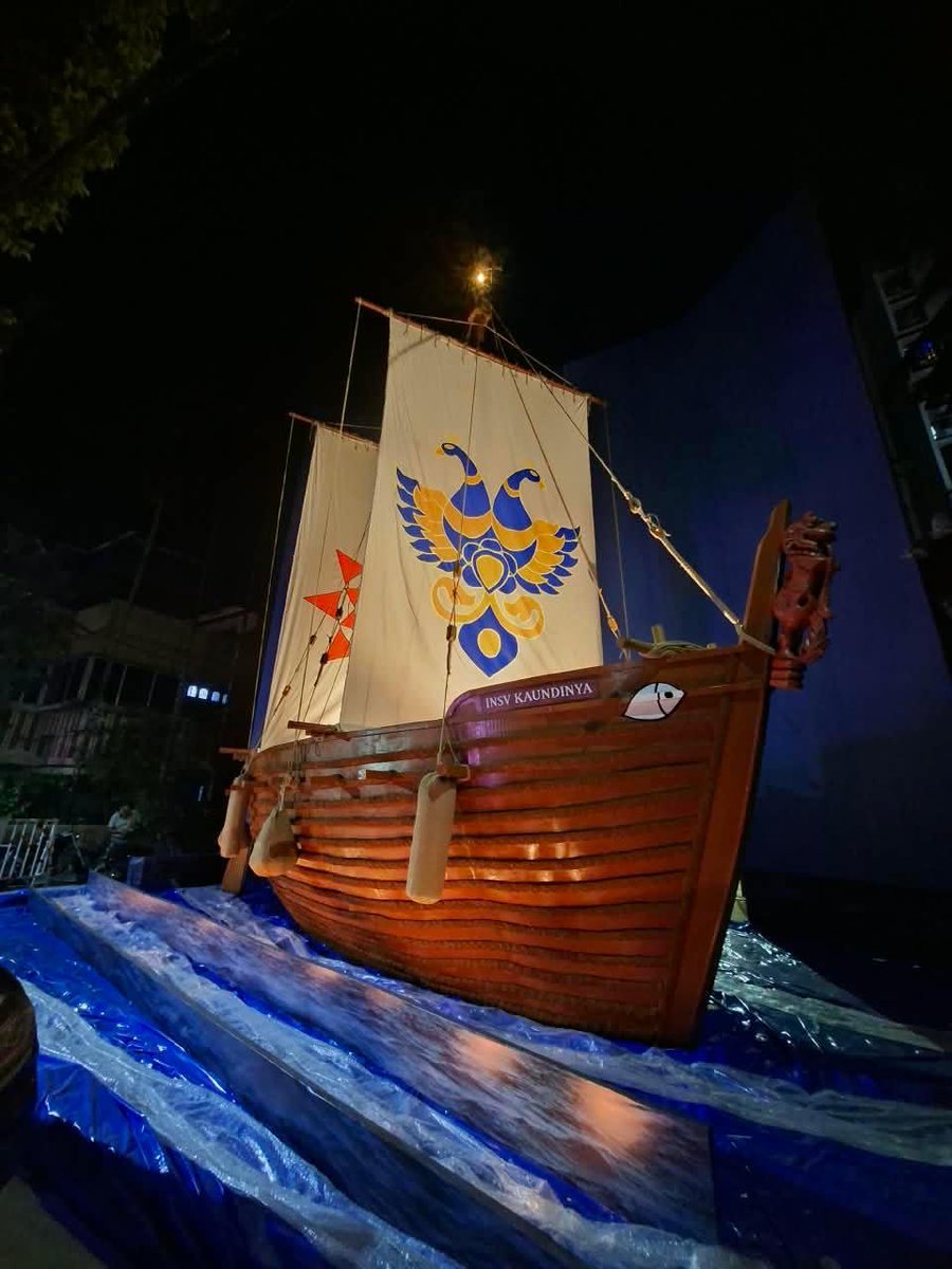 sanjeevsanyal's tweet photo. The replica of INSV Kaundinya at the Rajpur Lebutola Durga Pujo https://t.co/QmomaAWflC