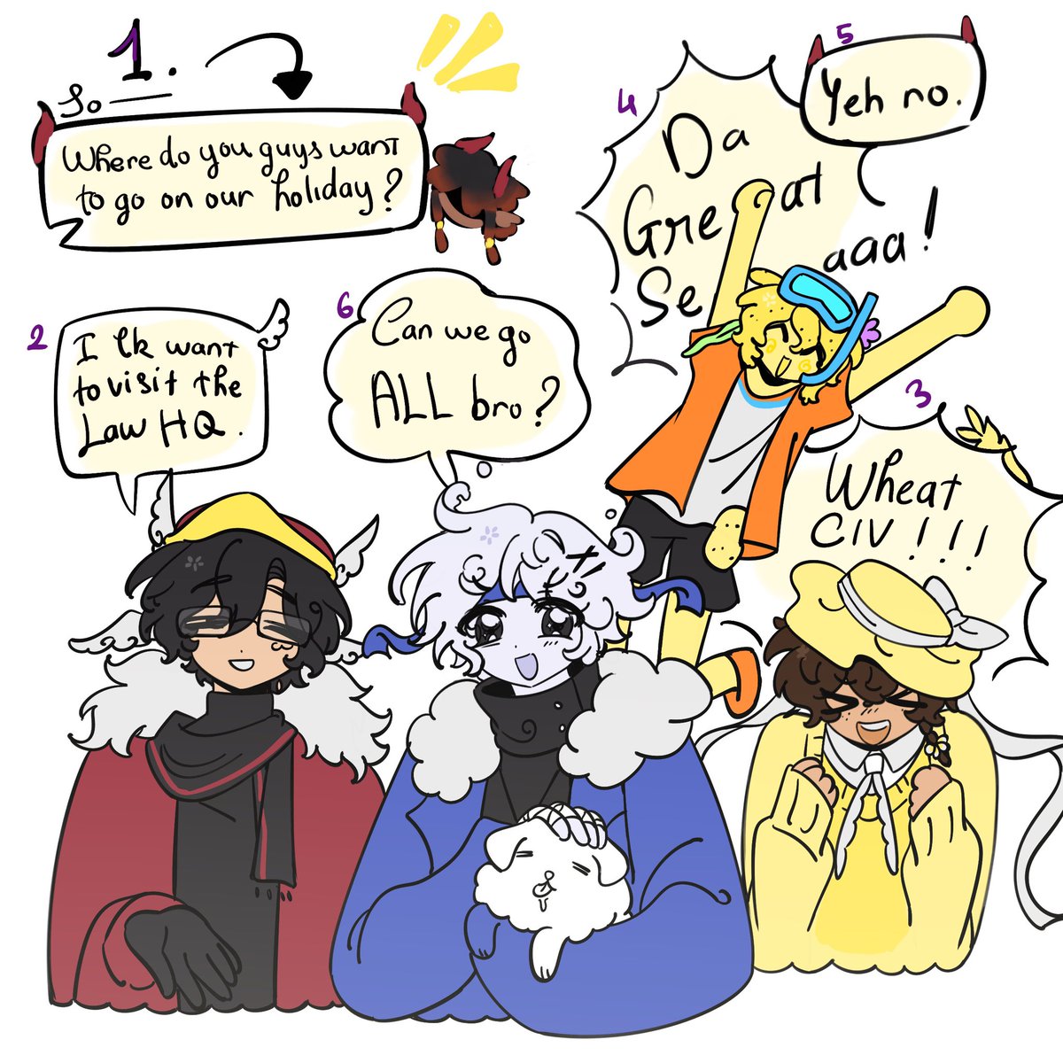 LIAM_0212's tweet photo. 🛎️Im working on a lot of hcs here is 1-> flame and his group if they have to choose a place to visit:> https://t.co/7xDikFEDrG
