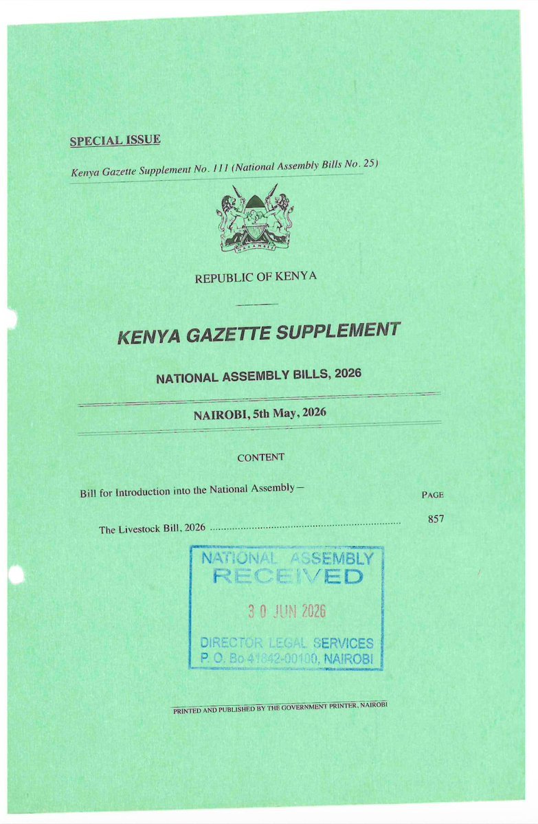 Moh_Mumbi's tweet photo. Colonization continues. The Livestock Bill 2026 https://t.co/TmIJ45aqSP