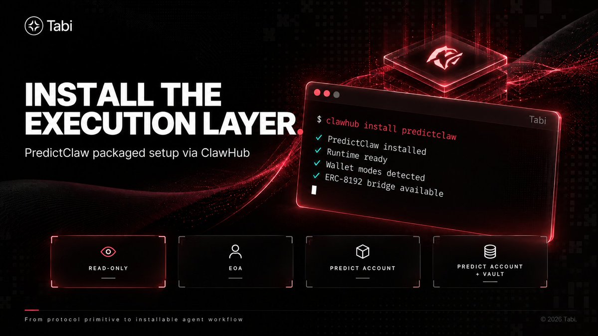 TabiVibe's tweet photo. From there, users can choose the workflow they actually need:
→ read-only
→ EOA
→ Predict Account
→ Predict Account + Vault https://t.co/aeFeyntMlP