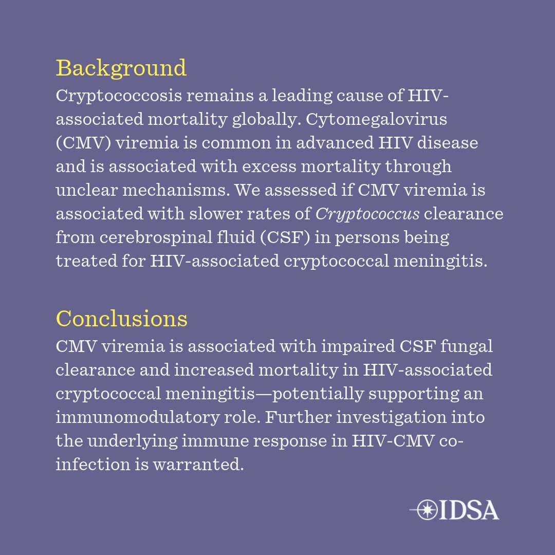 OFIDJournal's tweet photo. CMV viremia is associated with poor fungal clearance from cerebrospinal fluid in adult patients with HIV-associated cryptococcal meningitis

✅ Just Accepted
🔗 https://t.co/8TtYxqLQWt https://t.co/5GrnUgLAmi