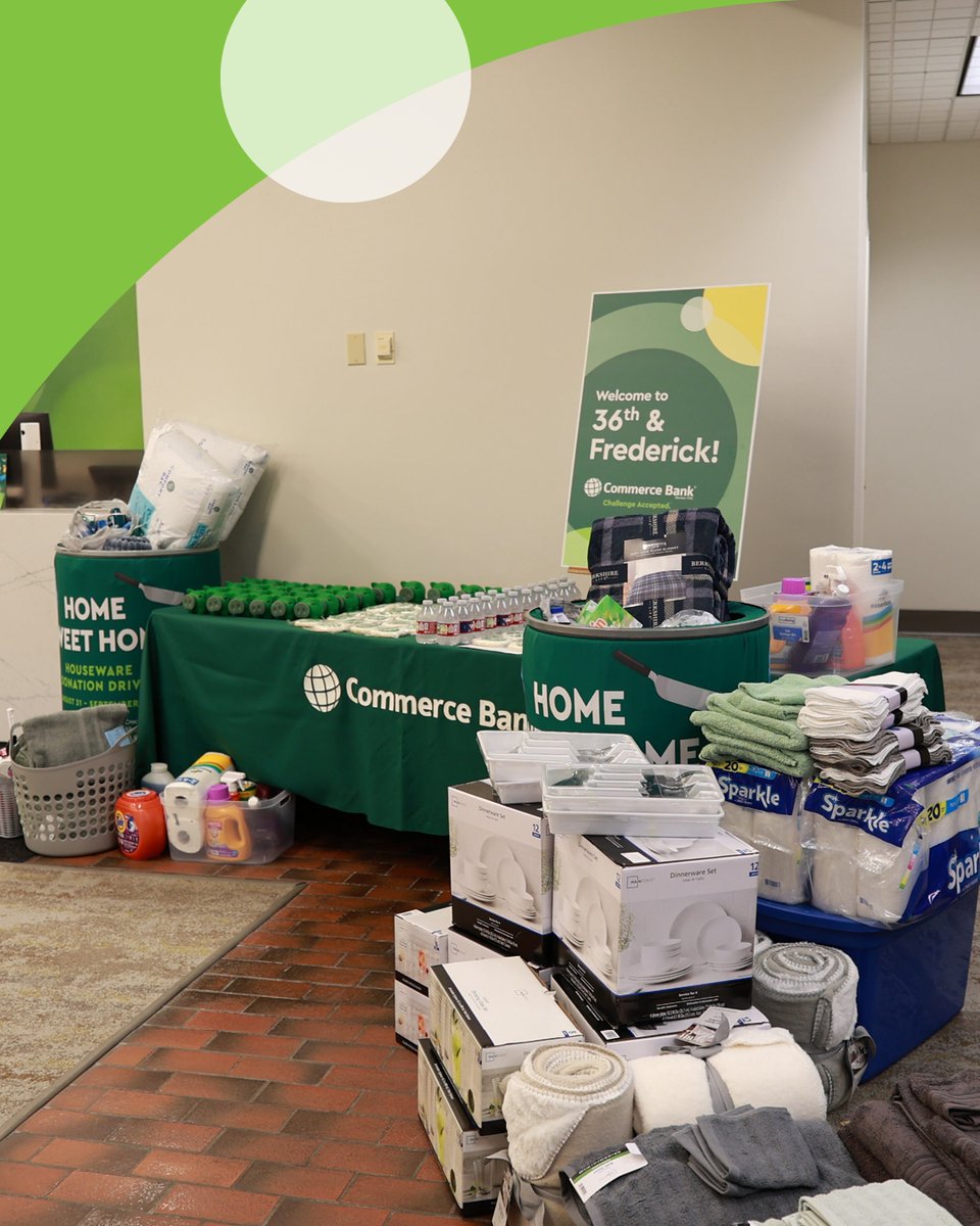 CommerceBank's tweet photo. The best part of a new beginning is sharing it with others.

As our St. Joseph team celebrated the completion of branch renovations, they also came together to support the community through a home essentials drive, benefiting United Way of Greater St. Joseph.

Together, we collected 344 items, including bedding, kitchen supplies, towels and other household essentials, helping neighbors create a more comfortable place to call home.