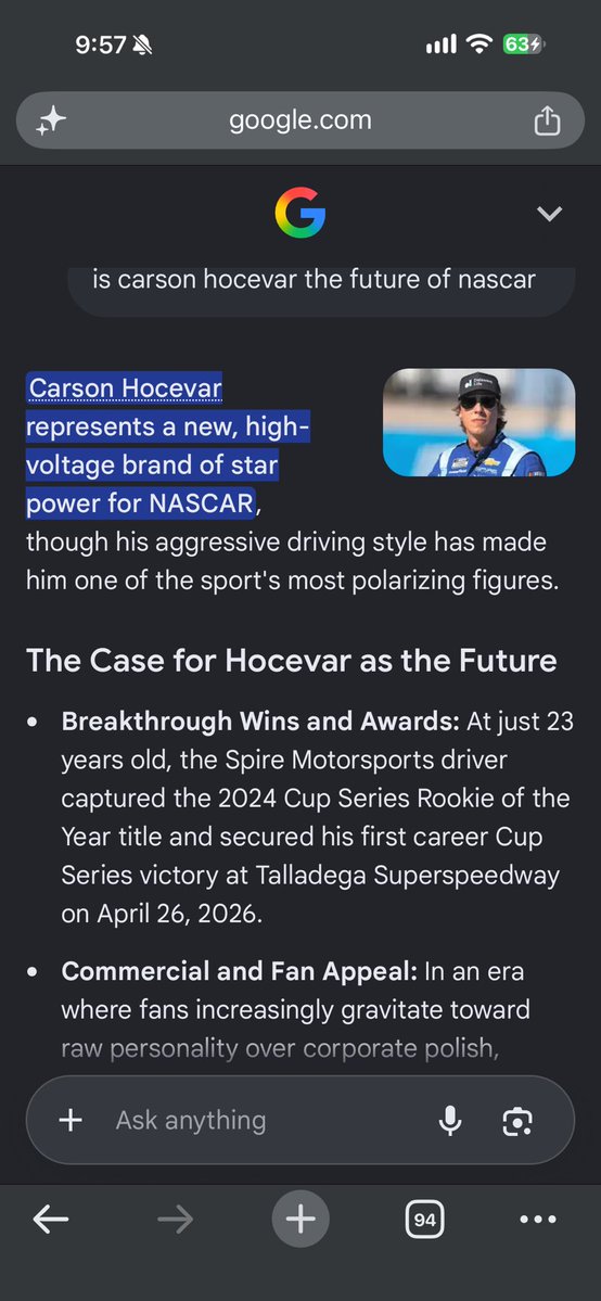 AmieDawe's tweet photo. @lx_AP0LLY0N_xl @jeff_dubuque @azaleabee123 Even Google is team Hocevar 😉🤣 https://t.co/8MM0MaoCeZ