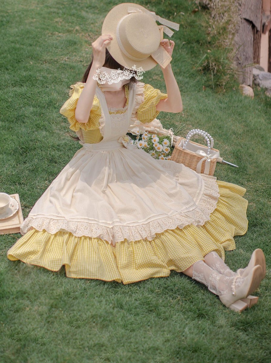 LilyBlack_shop's tweet photo. 🍋🤍レモン色ワンピとエプロンのカントリーメイド🤍🍋 https://t.co/vq3DxM0mCu