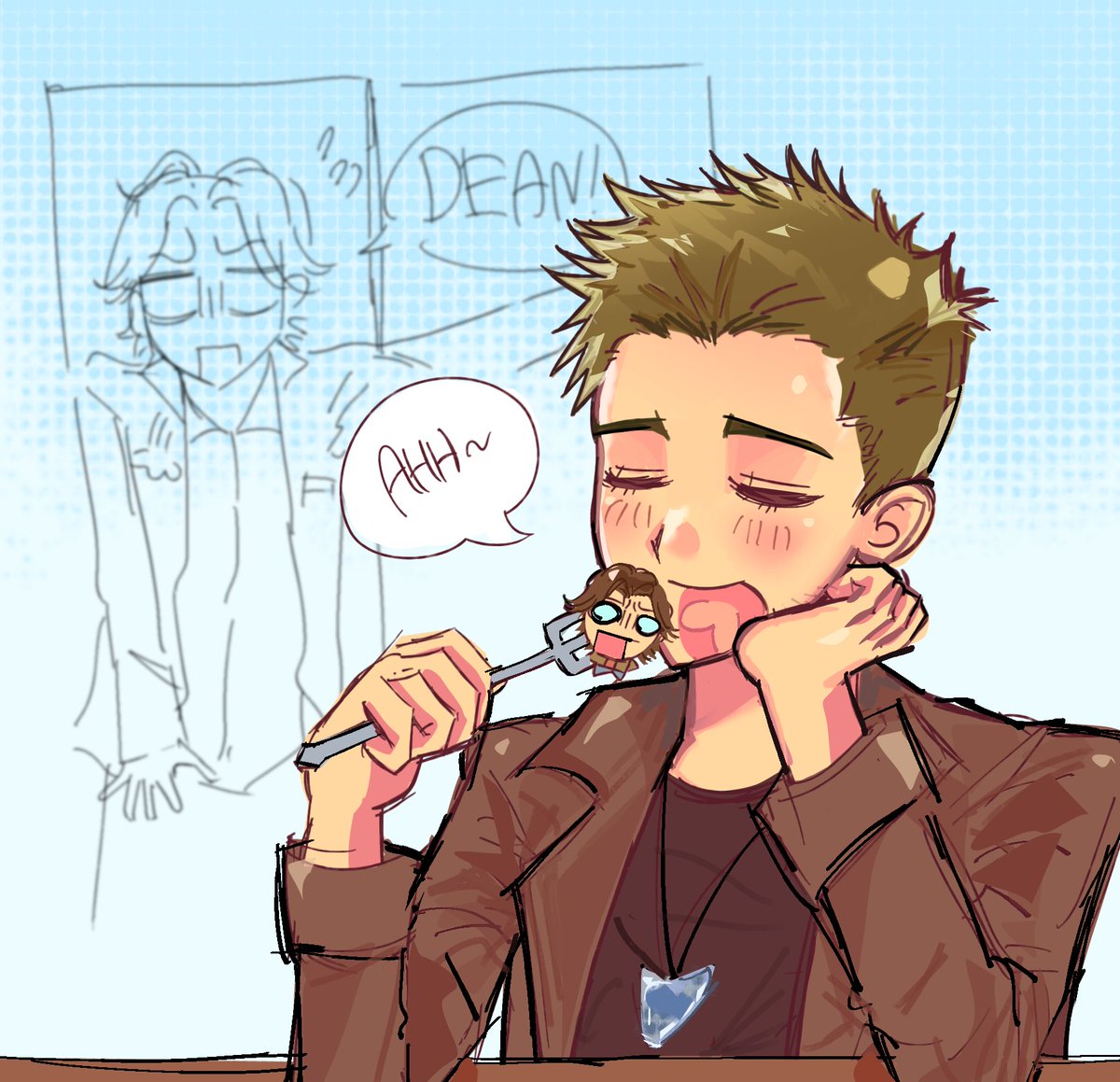 Pupsamifer's tweet photo. Drawings from weeks ago? Or the time when i got into spn 
#spn #supernatural #samifer 
Didnt really like the last 2 Ew ew ew https://t.co/SroXSWXr1t