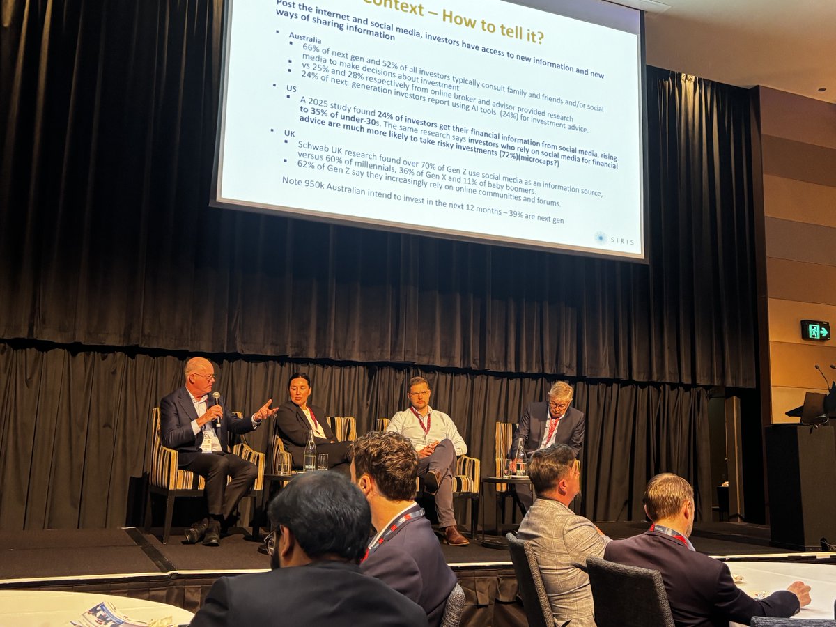 HawkResources's tweet photo. MD Scott Caithness in action at the 15th Annual @AusMicrocap Investment Conference lunch panel, discussing the topic: 'Investment Research Re-Imagined - in a Post-Internet, Social Media, AI &amp; ESG World.' 

Scott presents tomorrow @ 11:45am. 

Presentation: https://t.co/ZvUxZYQHyS https://t.co/t84mXrWofU