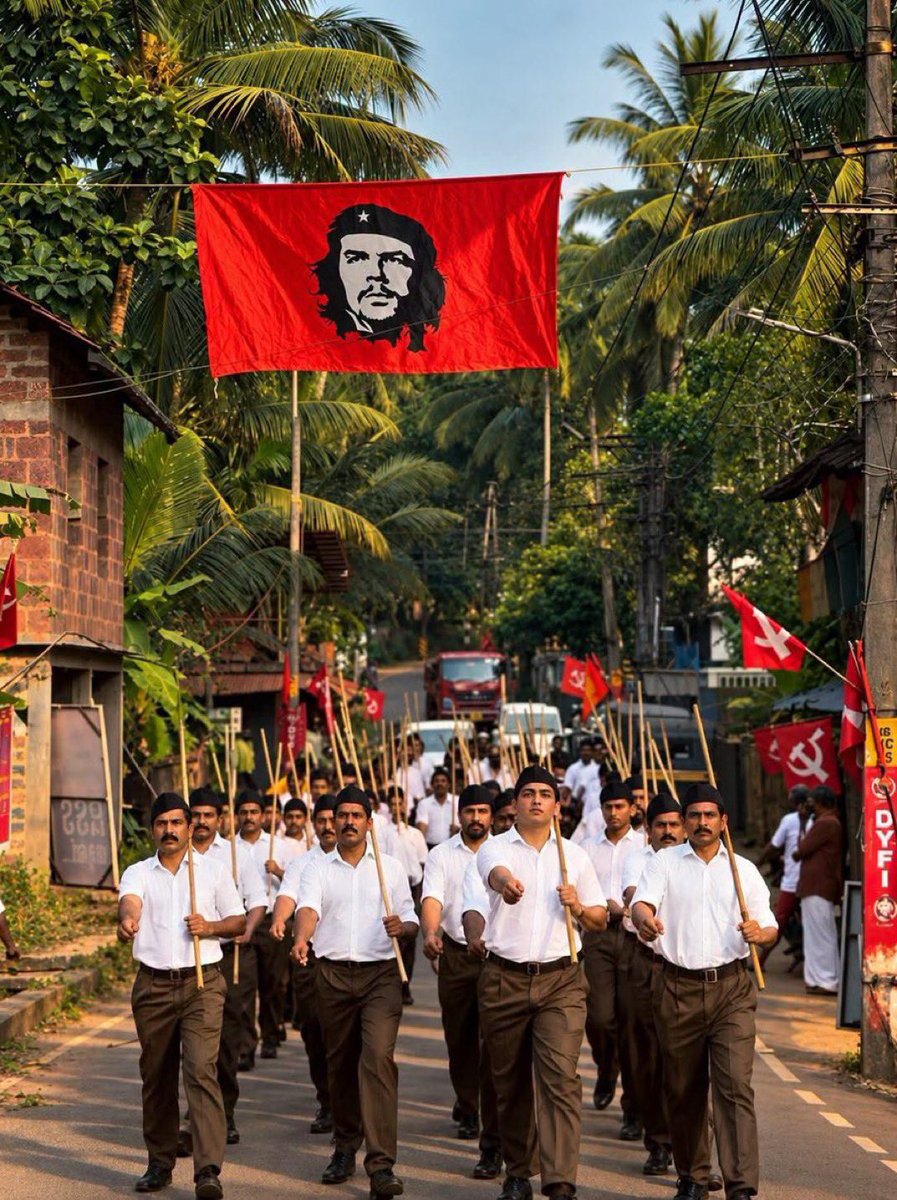 friendsofrss's tweet photo. A picture speaks a thousand words. 

The RSS Route March passes through the Red Fort of Kathirur in Kannur district, Keralam. https://t.co/1YEaGyVXSi