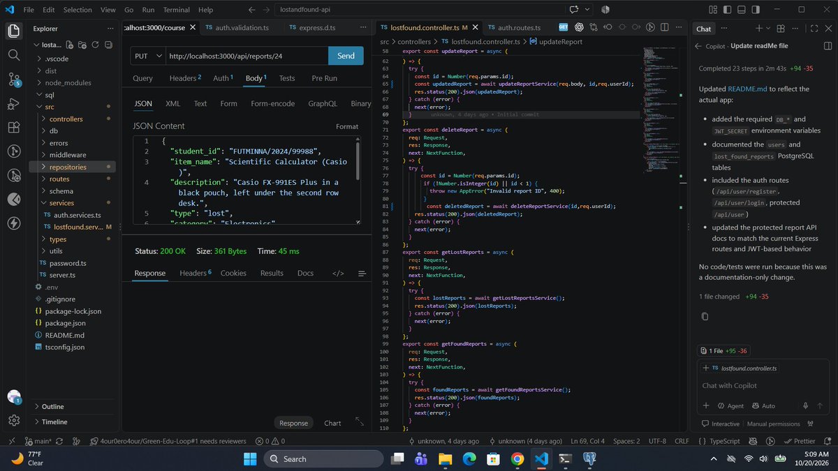 Samad_the_dev's tweet photo. Pulled an All-nighter today,was looking at protected routes in express using jwtverify,Developed a middleware that verifies the incoming request token in the header with the token that owns the current session,Worked on protecting activities too,User A can't edit User B's record. https://t.co/VYKh9S61uG
