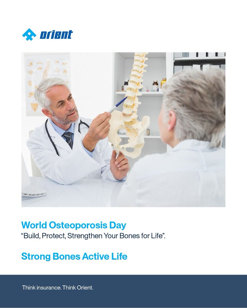 OrientInsurance's tweet photo. Strong bones, active lives. On World Osteoporosis Day, let's prioritise bone health at every age.

عظام قوية لحياة نشطة. في اليوم العالمي لهشاشة العظام، لنهتم بصحة عظامنا في كل عمر.

#WorldOsteoporosisDay #BoneHealth #OrientInsurance https://t.co/cQrPpl7htH