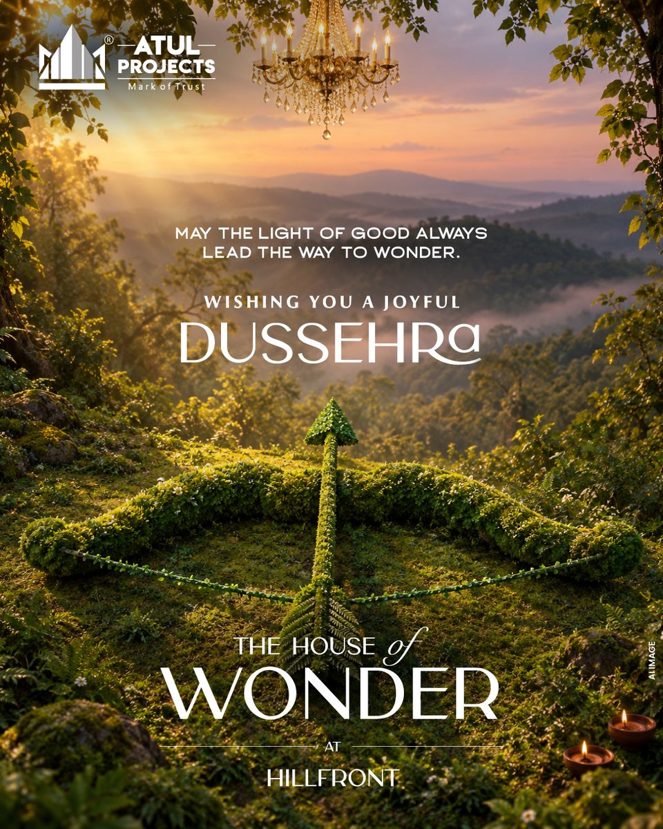 AtulProjects's tweet photo. (1/2)
Dussehra reminds us that light will always find its way through darkness, and good will always find a way to triumph.

At The House of Wonder at Hillfront, we believe there is wonder in that light, in the hills it illuminates, the greenery it brings to life. https://t.co/jGX0iGMMS9