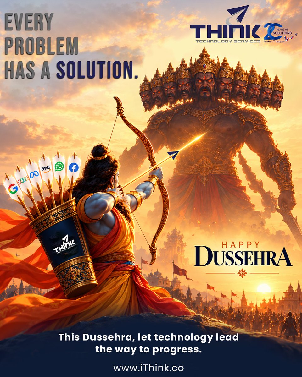 thinkconnect's tweet photo. Wishing everyone a powerful and prosperous Happy Dussehra! πΉπ₯
βπ https://t.co/ap3lBGSLYU
#HappyDussehra #Dussehra2026 #Vijayadashami #TechSolutions #DigitalTransformation #ThinkTechnologyServices #ITServices #CloudSolutions #Tech https://t.co/TW9BVrrAjc