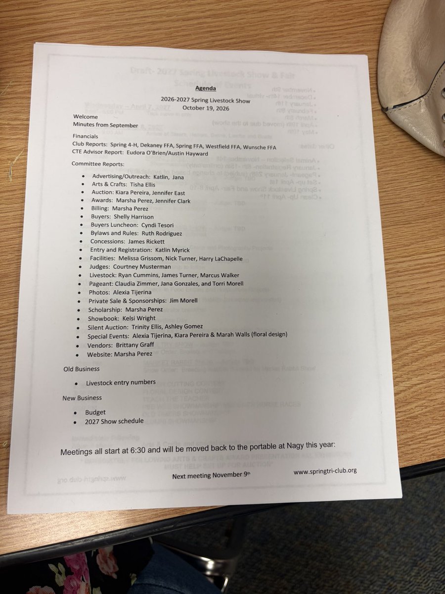 EudoraOBrien's tweet photo. Tri-Club meeting tonight as we prepare for our April 2027 show. @SpringISD_CTE @springtriclub https://t.co/b9iRwYweTx