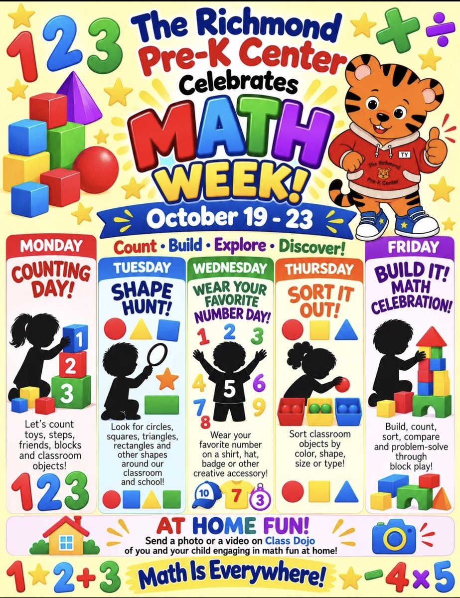 TheRichmondPrek's tweet photo. 🔢✨ RPK Counting Day! Math is everywhere! Our little mathematicians are counting, exploring, and discovering numbers all around them! 🧮🐯
#RPKCountingDay #MathIsEverywhere #NYCSolves #EarlyChildhood #LearningThroughPlay #NYCCutest https://t.co/HLQR0yQAqv