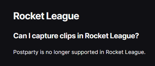 FireMonkey's tweet photo. Postparty, a clipping tool made for Rocket League and Fortnite, is no longer supported in Rocket League

Spotted VIA u/-Dean_Winchester-

Postparty was made by the team behind Houseparty, which shut down in 2021, only for Postparty to be made in 2023.

Do you think it will be removed from Fortnite in the future?