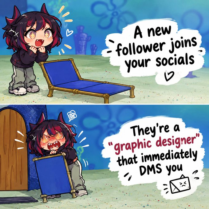 rosie_VT2's tweet photo. POV: You get a new follower and they’re a graphic designer👀
I’m starting to think I know where this is going… #SmallVTuber #VTubers https://t.co/prDjQAzjS8