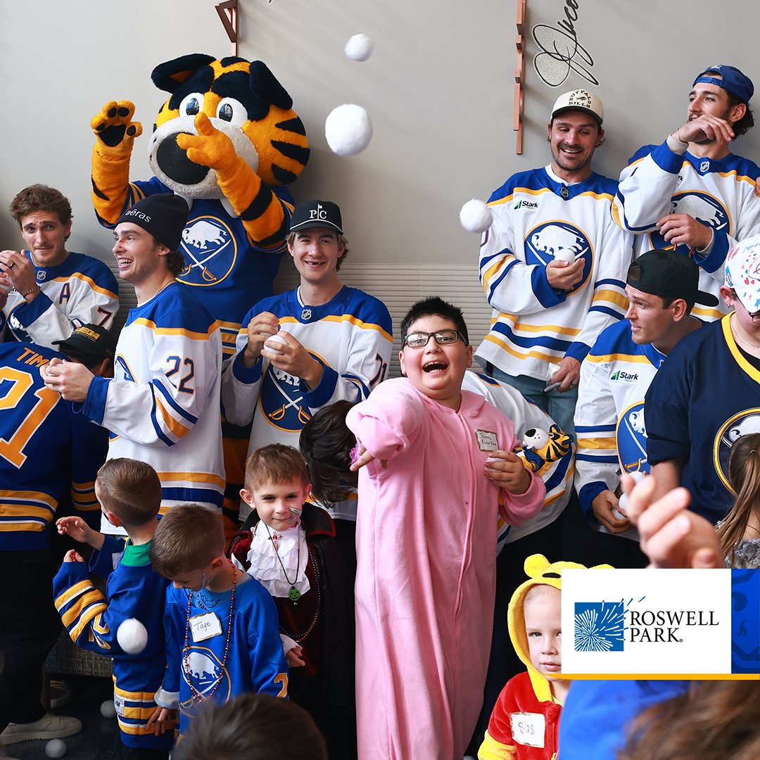 BuffaloSabres's tweet photo. Our guys had a special day throwing a Halloween party for our friends at Roswell Park! 

See more photos from today → https://t.co/4esV9tGz7w

#LetsGoBuffalo | @RoswellPark