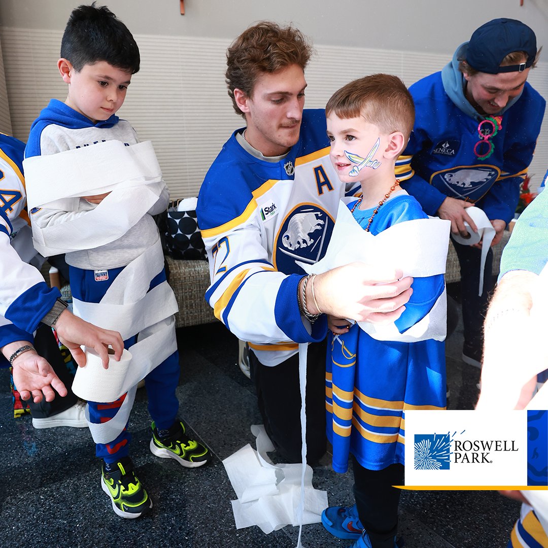 BuffaloSabres's tweet photo. Our guys had a special day throwing a Halloween party for our friends at Roswell Park! 

See more photos from today → https://t.co/4esV9tGz7w

#LetsGoBuffalo | @RoswellPark