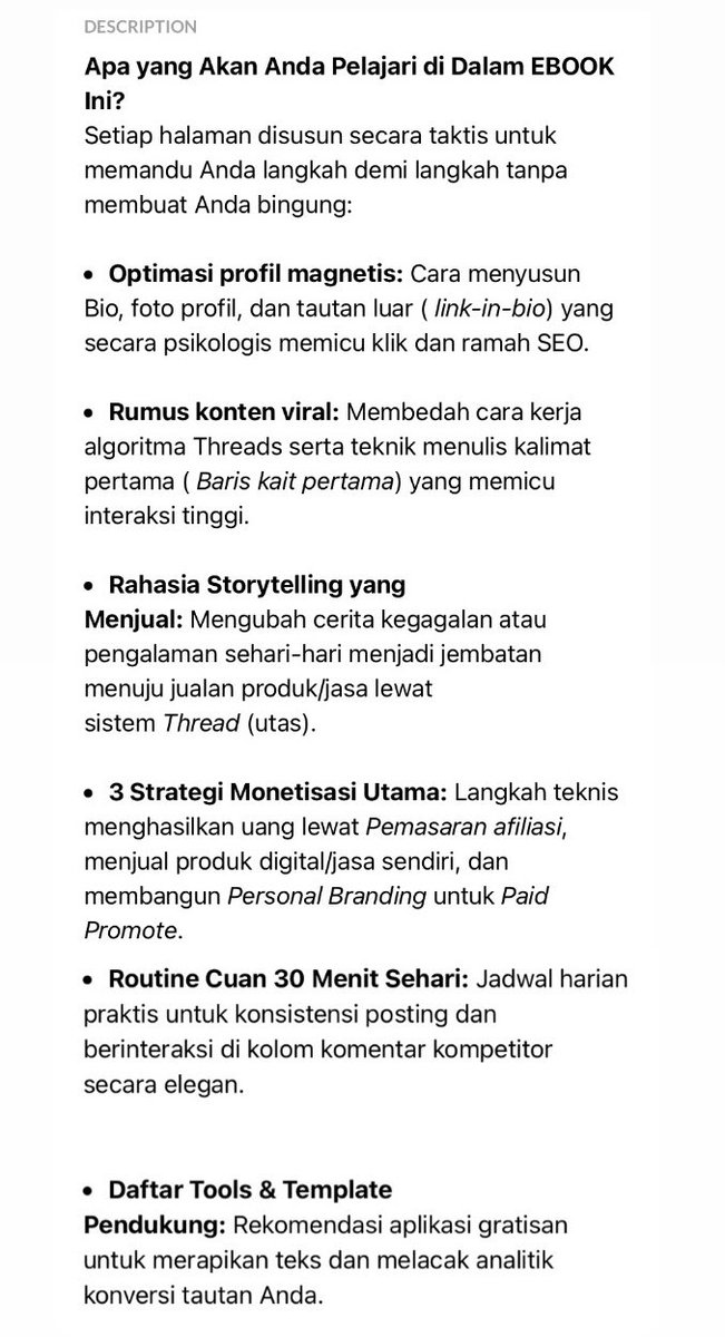 deeellls's tweet photo. ❎ threads jd tempat cuap2 aja
✅ threads jd tempat cari cuan buat IRT 1 anak ini 🥳💸
aku punya ebook gacor yg lagi laris bgt cuma seharga 1 cup kopi kekinian 🥤
📌 link nya aku taruh di bioku ya atau bisa DM aku nanti aksesnya aku kirim 😉 https://t.co/uYNINKdwoi