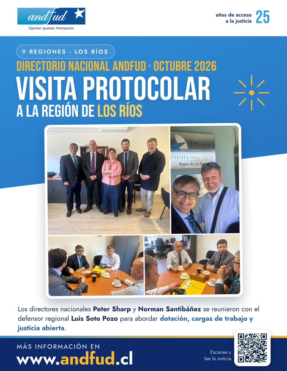 andfud's tweet photo. 📍 Visita protocolar a la región de Los Ríos

📰 Lee la noticia completa 👉 https://t.co/WnNVQZiAtL

#ANDFUD #DefensoríaPenalPública #LosRíos #TrabajoColaborativo #JusticiaAbierta https://t.co/ynpOhOAmCg