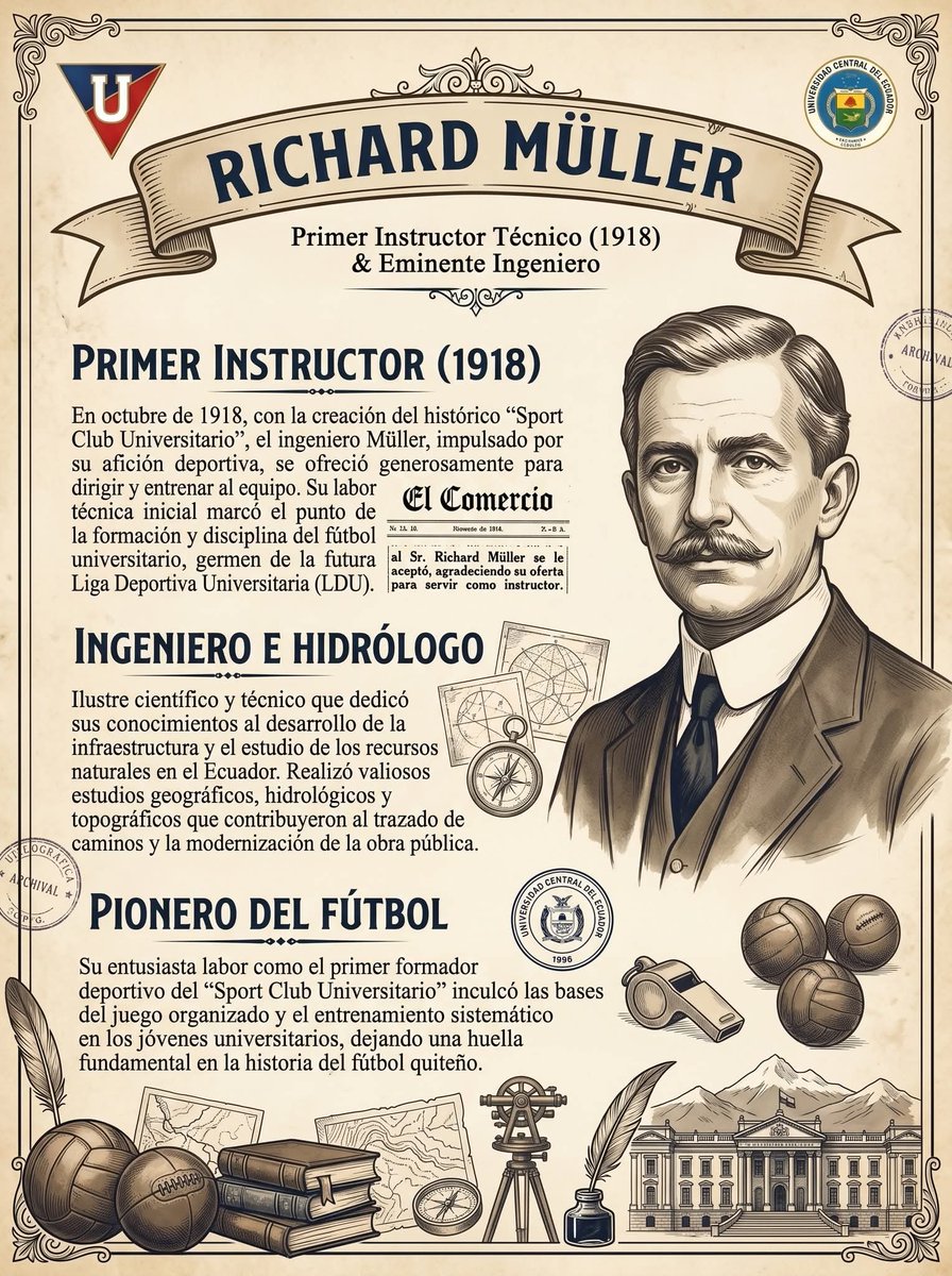 bandadeldu's tweet photo. MÁS HISTORIA DE @LDU_Oficial EL PRIMER CAPITÁN DEL EQUIPO Y EL PRIMER TÉCNICO, EN ESE TIEMPO LLAMADO INSTRUCTOR. #108AÑOSLDU https://t.co/dlOggVKe71