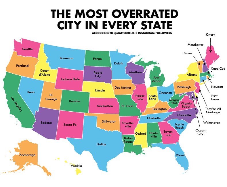 BrilliantMaps's tweet photo. The Most Overrated City In Each US State

Credit: mattsurelee

See the most underrated cities: https://t.co/g0seUriRiA https://t.co/u6GR7S1WLb