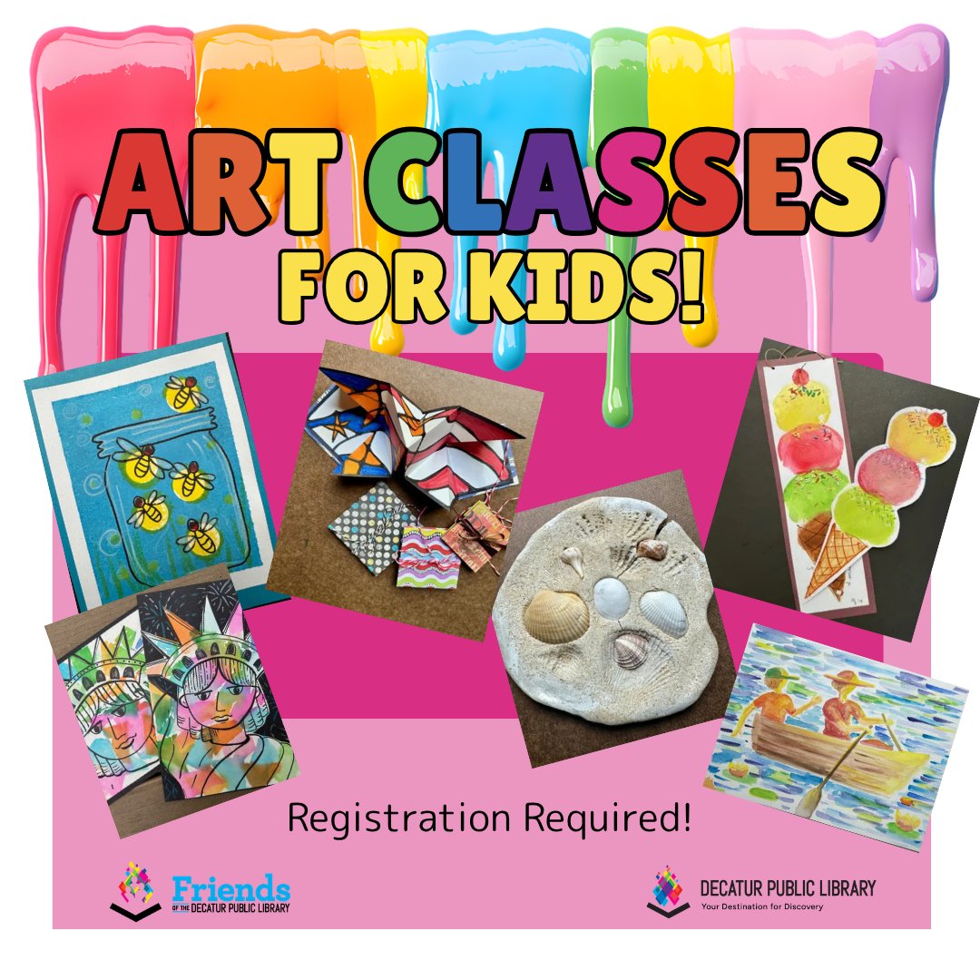 LibraryDecatur's tweet photo. Check out the up-coming art classes for Kids!!
https://t.co/O6ONCGU2jg https://t.co/s0gOQLqyvl