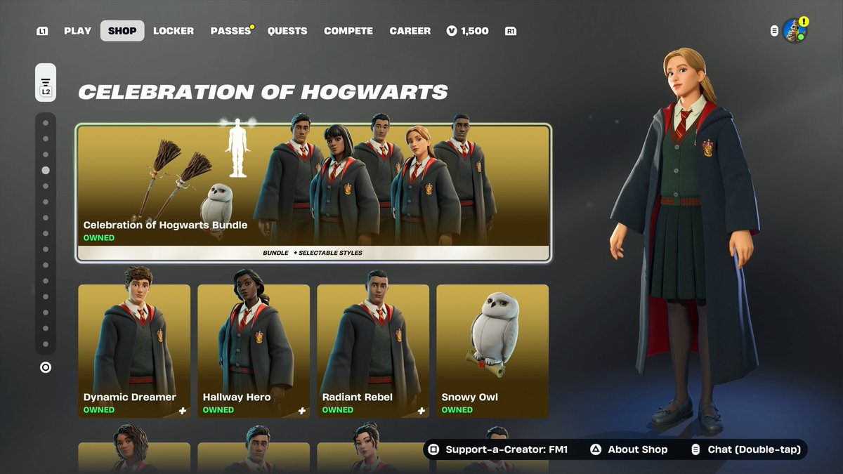 FriendlyMachine's tweet photo. 🔥 HOGWARTS Skins BACK After 242 DAYS! 🔥

🛒 SHOP ➡️ https://t.co/CroUQdDZTx
🛒 BUNDLE ➡️ https://t.co/yoS7M3vuXZ

Please enter 🔴 Code: FM1 🔴 to support me! #ad https://t.co/wCf2pzKGyu