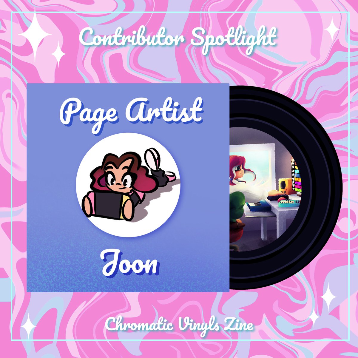 ChromaticVinyls's tweet photo. Give it up for our third wave of Page artists Joon, Kitsalt, Lunakin, and @Maya_Mayar1!💫

So Many incredible artist in one post? Oh my! \⁠(^o^)⁠ﾉ💗🫧

#ZINE
#FANZINE https://t.co/PRZbtsZNmF