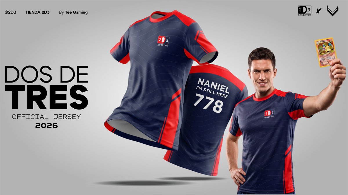 TeeGamingOrg's tweet photo. ¡El juego de cartas coleccionables se vive con estilo! ⚡👕
Tuvimos el honor de confeccionar el jersey oficial de 2D3, la tienda y comunidad de TCG referente en la CDMX. 🎴🃏
Un diseño dinámico que combina su pasión por la competitividad y los coleccionables, listo para destacar en cada torneo y apertura de sobres. 

¿Tu equipo, comunidad u organización aún no tiene su piel oficial? 
No dejen pasar la oportunidad de diferenciarse y lucir profesionales dentro y fuera de las mesas de juego. 🚀

📥 ¡Escríbenos hoy mismo por mensaje directo!

Diseñamos y producimos uniformes personalizados de alta calidad adaptados a la identidad de tu proyecto.

#TeeGaming #LAPIELDELOSCAMPEONES #2D3 #TCGMexico #PokemonTCG #JerseysPersonalizados #EsportsMexico #jerseypremium