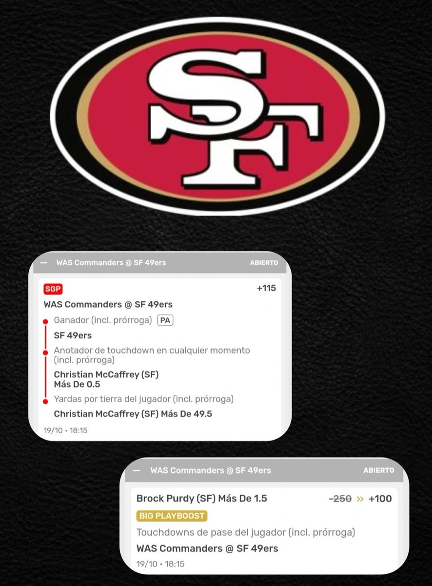 rs_picks's tweet photo. #FreePicks 🏈
#NFL 🏈
Pick 1 👉 Gana SF 49ers, Christian McCaffrey hace más de 0.5 Touchdowns y hace más de 49.5 yardas por tierra.
Pick 2 👉 Brock Purdy hace más de 1.5 pases de Touchdowns en el partido.
Únete a mi canal gratis de telegram 👇
https://t.co/8CudpUtyaC
#49ers https://t.co/Ufy5Kc4PHu
