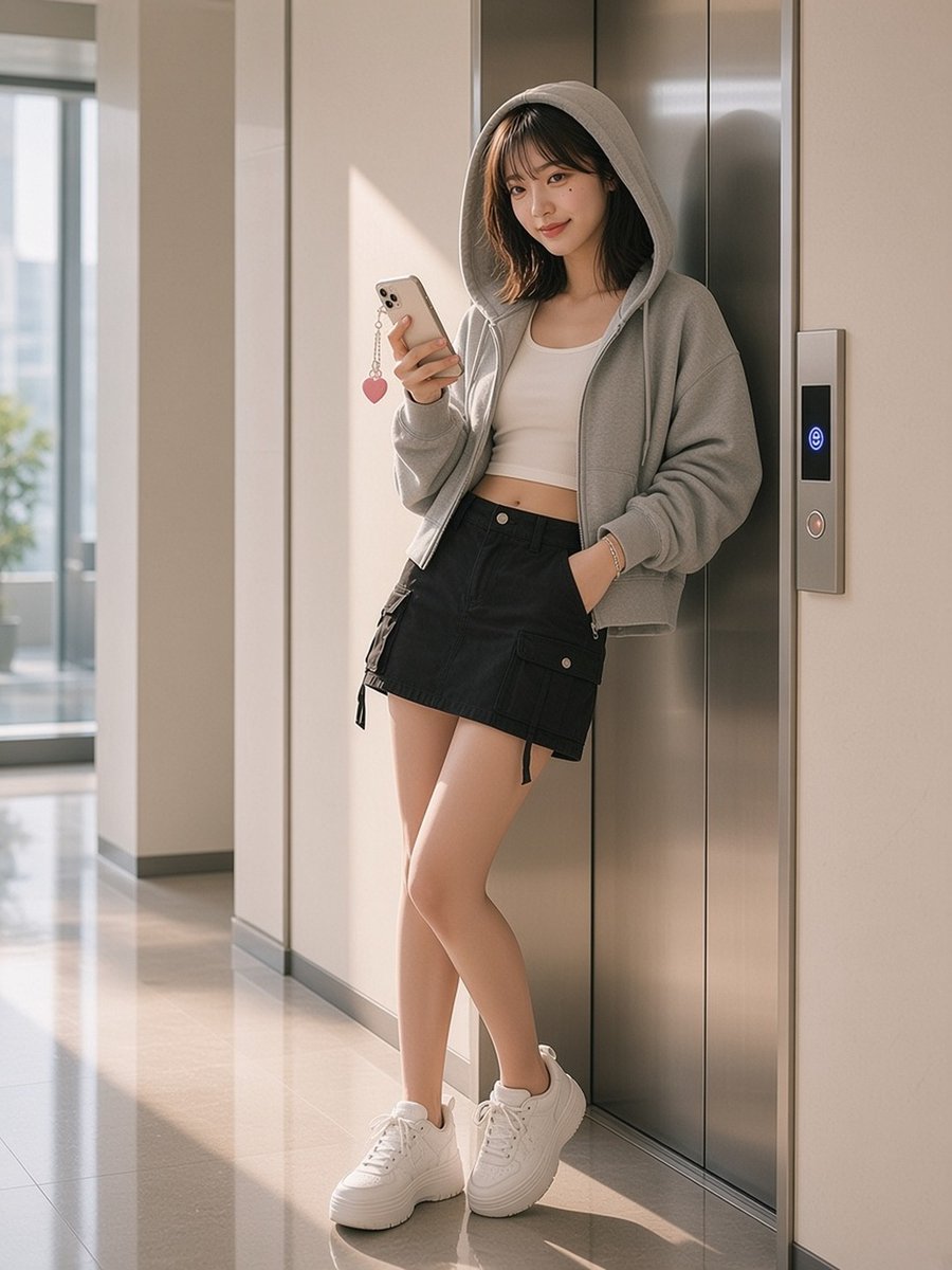 Bfhwq5o's tweet photo. Morning — you caught me at the elevator, hood up, fit already locked in. 起きてる？
Say good morning so the elevator comes faster.
#YunaAI #AIart #おはよう
(AI-generated) https://t.co/ODqckvOtg0