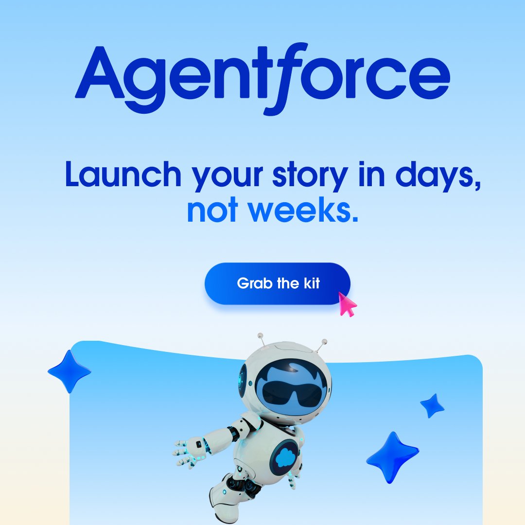 partnerforce's tweet photo. Your customers are asking about Agentforce. We made the campaign kit so you don’t have to build the story from scratch. Make it yours and launch in days, not weeks. https://t.co/B5I18DTGod https://t.co/r9egknTBAs