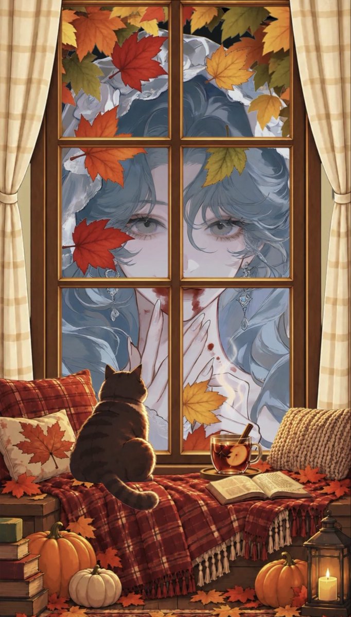 chatte0325's tweet photo. 暁から秋エフェクト🍂🍁

ハロウィン背景にしたから
猫食いそうな勢いやけど
めっちゃ背景に窓ぴったりでお気に入り
かわいいエフェクトありがと暁♡

＠mbfp03second https://t.co/qvUumnzrZ1